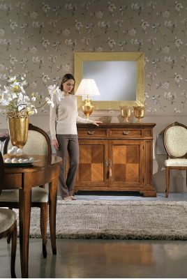 Commode avec miroir Console Meubles Commodes Garde-robe Design Luxe Buffet 2 pièces.