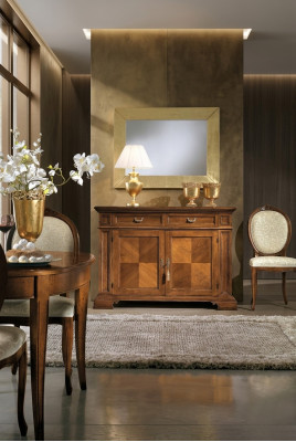 Commode avec miroir Console Meubles Commodes Garde-robe Design Luxe Buffet 2 pièces.