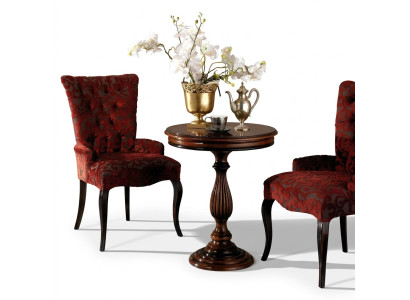 Salon Chaises inclinables Fauteuil de luxe Chaise Bois Marron Meubles italiens Tapisserie