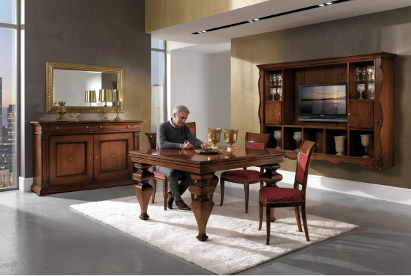 Table à manger Mobilier Design Ameublement Tables Bois massif Table Nouveau Luxe Italien