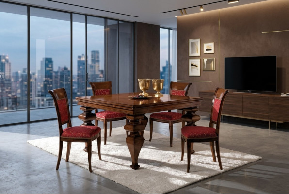 Table à manger Mobilier Design Ameublement Tables Bois massif Table Nouveau Luxe Italien