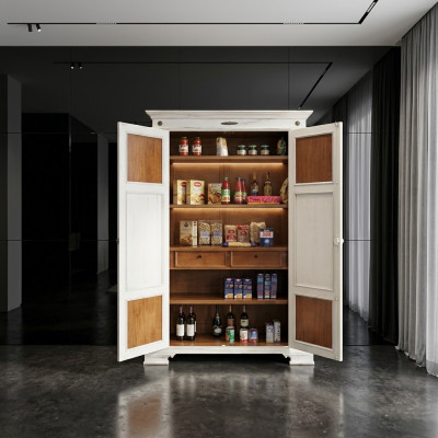 Salle à manger Mobilier Bois massif Vitrines Armoire Bois véritable Buffet Vitrine Bois massif