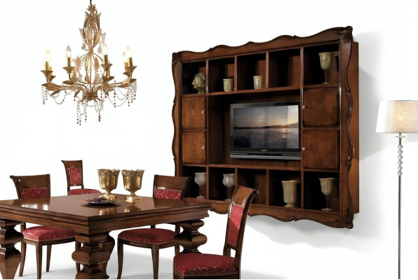 Meuble mural de salon Vitrine Bois Mobilier de salon TV Armoire Murale Design nouveaux