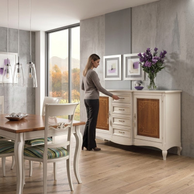 Commode Buffet Étagère Armoire Étagères Meubles en bois massif d'Italie Armoires