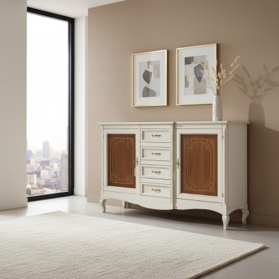 Commode Buffet Étagère Armoire Étagères Meubles en bois massif d'Italie Armoires