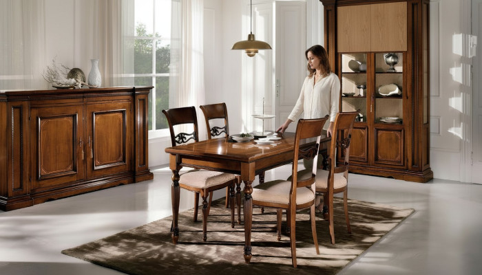 Table à manger en bois Tables de salle à manger Table de conception en bois Meubles de luxe Italie