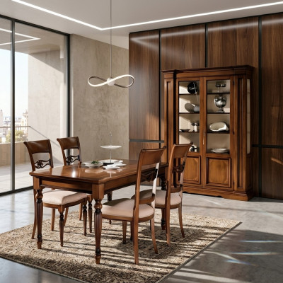 Vitrine en bois Armoires de luxe Buffet classique Design de meubles Italiens Marron