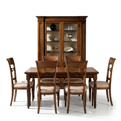 Vitrine en bois Armoires de luxe Buffet classique Design de meubles Italiens Marron