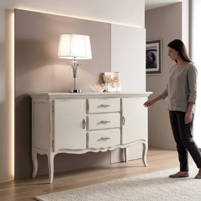 Commode de chambre de luxe en bois avec design, buffet, nouvelle commode, armoire et étagère.