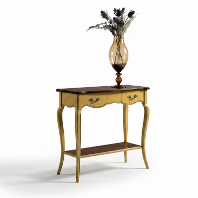 Console Table Console Meubles en bois Console Table Couloir Table murale Meubles en bois jaune Nouveaux meubles