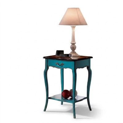 Consoles Table de chevet Chambre Table d'appoint Design moderne Meubles Bois Bleu Azur
