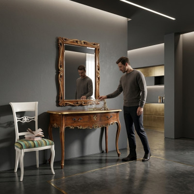 Console Commode table murale Classique r Consoles Table console avec miroir Luxe