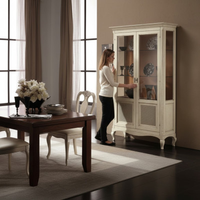 Vitrine en bois Armoires de luxe Mobilier de design de buffet classique italien brun