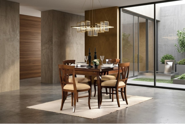 Salle à manger Chaises Fauteuil Ensemble de salle à manger Suite 4x Ensemble de chaises Fauteuils neufs 5 pièces