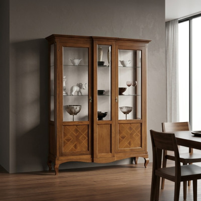 Vitrine Bois Meubles de Luxe Armoire Classique Buffet Armoire Italienne Marron
