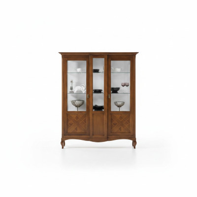 Vitrine Bois Meubles de Luxe Armoire Classique Buffet Armoire Italienne Marron