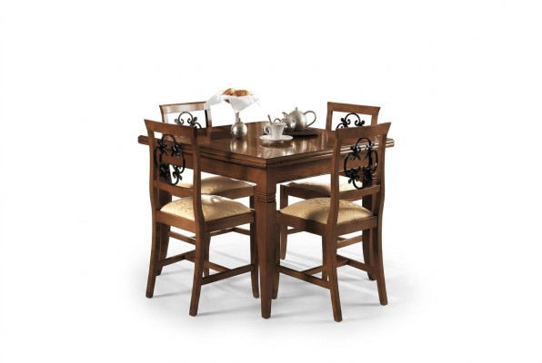 Tableaux de salle à manger italiens Table en bois Meubles Table de salle à manger Style antique Bois massif