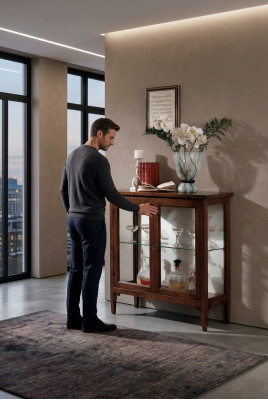 Vitrine Armoire Vitrines Salon Armoires Buffet Mobilier Italien Bois