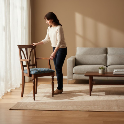 Chaises de salle à manger Chaise de luxe Chaise en bois marron Fauteuil Fauteuil de salon Mobilier neuf