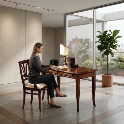 Secrétaire de bureau Mobilier italien Table Chaise Ensemble de bureau 2 pièces Ameublement