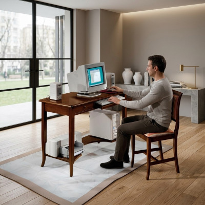 Meubles de bureau Secrétaire Table d'ordinateur portable avec tiroirs Mobilier de bureau