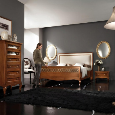 Lit double Lits Chambre Meubles en bois massif Vaccari cav giovanni Lit neuf