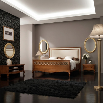 Lit double Lits Chambre Meubles en bois massif Vaccari cav giovanni Lit neuf