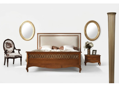 Ensemble de meubles de chambre à coucher, ensemble de meubles italien avec table de chevet en bois massif, 3 pièces