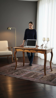 Secrétaire Mobilier de bureau Bureau Bureau d'ordinateur Bois massif Tiroirs Tables