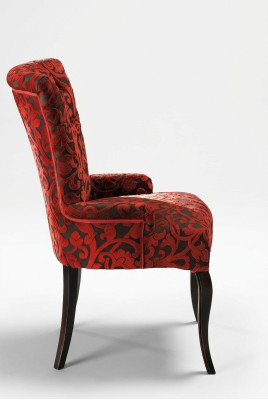 Salon Chaises inclinables Luxueux Fauteuil Chaise Bois Marron Meubles italiens Tapisserie