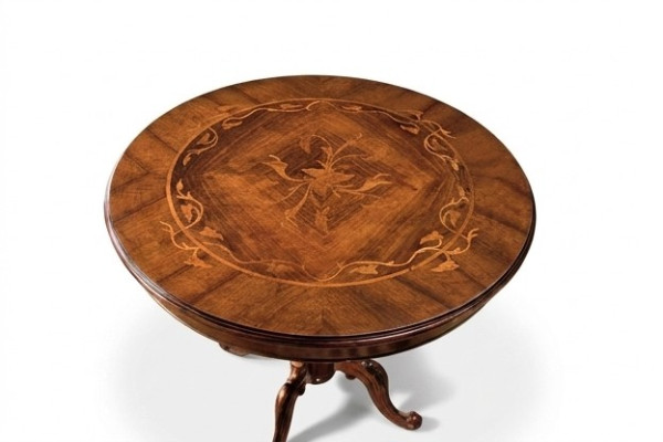 Tables de salle à manger, Meubles ronds Table à manger de luxe Ronde Table en bois massif Italie nouveau.