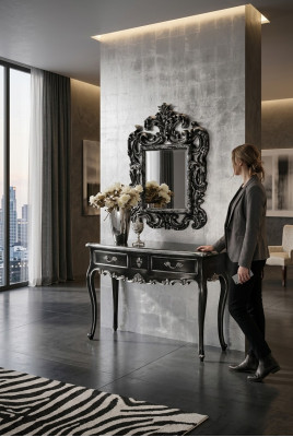 Console Commode table murale Classique r Consoles Console avec miroir Luxus