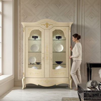 Vitrine de luxe Armoire de présentation Vitrines classiques Armoires de salle de séjour Buffet en bois neuf