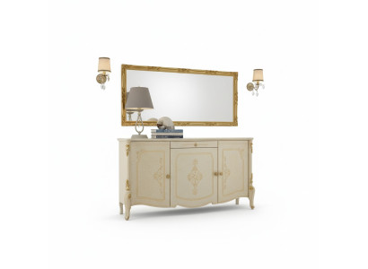 Commode avec miroir Commodes en bois Mobilier Armoire Chambre à coucher Buffet noir