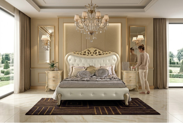 Conception de rembourrage de lit Lits doubles Chambre en bois Cadre de lit chesterfield nouveau