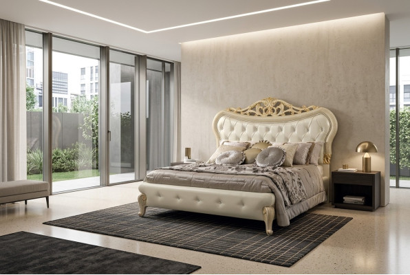 Conception de rembourrage de lit Lits doubles Chambre en bois Cadre de lit chesterfield nouveau