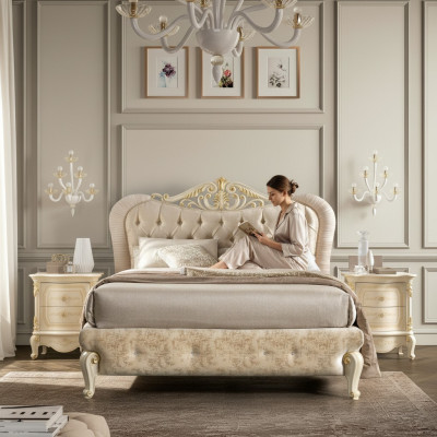 Meubles de lit Lit double Chesterfield Mobilier de chambre Lits de design Italie neuf