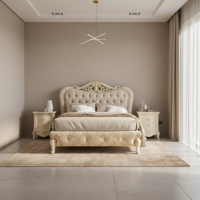 Meubles de lit Lit double Chesterfield Mobilier de chambre Lits de design Italie neuf