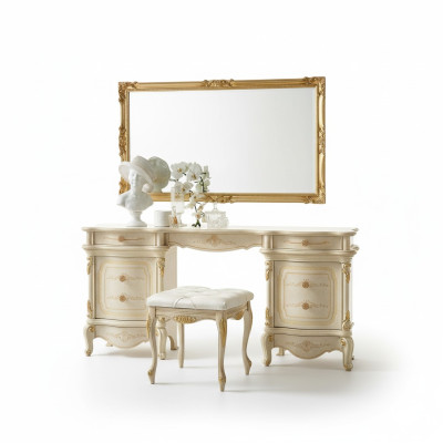 Coiffeuse Commode Coiffeuse Table de maquillage avec étagères miroirs Consoles nouvelles