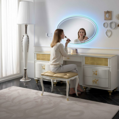 Coiffeuse de luxe Design Tables Cosmétiques Coiffeur Miroir Console Chambre
