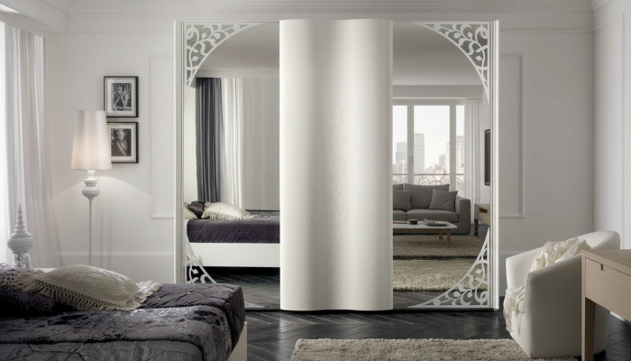 Garde-robe Armoire Miroir Bois Meubles Armoire Portemanteau Bois Italie neuf