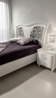 Cadre de lit en bois Chambre double Blanc Lit double moderne Meubles de lit Lits neufs