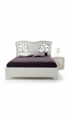 Cadre de lit en bois Chambre double Blanc Lit double moderne Meubles de lit Lits neufs