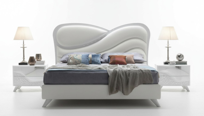 Design de rembourrage de lit de lit Hôtel double de luxe Lits Chambre de sommeil Lit cadre en bois