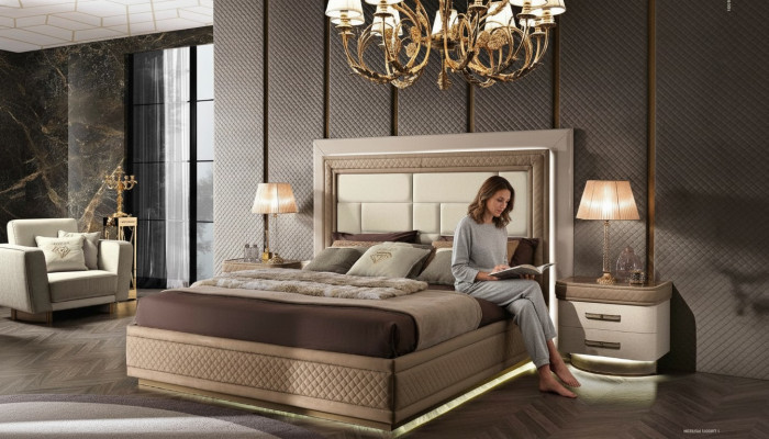 Lit Cadre de lit Bois Double Chambre Moderne Lit double Mobilier Lits de luxe