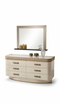 Commode avec miroir Buffet Commodes Ensemble de meubles italiens 2 pièces. Armoire en bois