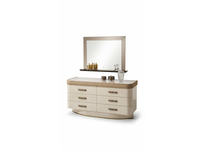 Commode avec miroir Buffet Commodes Ensemble de meubles italiens 2 pièces. Armoire en bois