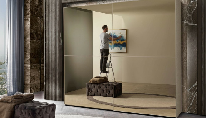 Armoires Armoire Armoire Portes Coulissantes Design Bois Meubles Italiens neuf