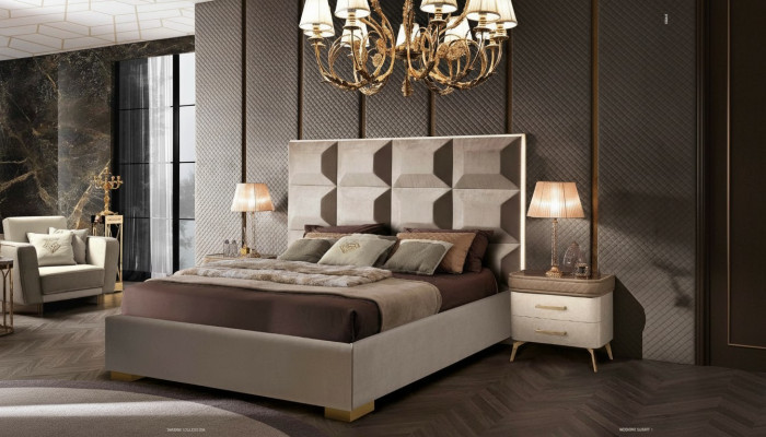 Lit en bois Chambre à coucher Double Lits Cadre de lit marron Lit double moderne Mobilier