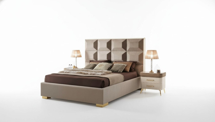 Lit en bois Chambre à coucher Double Lits Cadre de lit marron Lit double moderne Mobilier